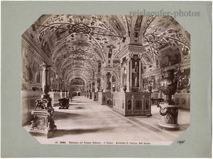 ROM. BIBLIOTECA NEL PALAZZO VATICANO, (BROGI). FOTO ORIGINAL ALBÚMINA AÑO 1880 - Imagen 1 de 3