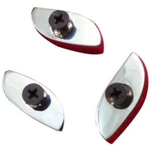 TC Marcia Batteria Piedi 3-pack / Finitura Cromata Set di 3 Pezzi + 3 Vite - Picture 1 of 2