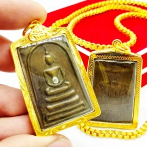 Phra Somdej Sao Haa Buddha Yant Jedyod LP Phrom Cobre Amuleto Tailandés - Imagen 1 de 6