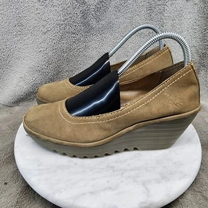 Zapatos Fly London para mujer talla EU 39 US 8 cuña de cuero marrón Yoni *EXCELENTE ESTADO* - Imagen 1 de 16