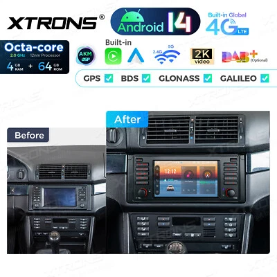 CarAutoPlay 8-Kern Android 14 Autoradio 4G 64G 7" GPS Navi WiFi für BMW E39 M5 - Bild 1 von 4
