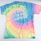 Vintage 90S Tie Dye T Shirt Men's Fit Small Do It With Lights On Short Sleeve