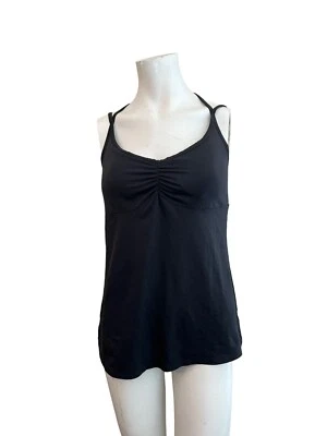 Sujetador deportivo acolchado extraíble REI para damas talla 8 negro sin mangas ropa deportiva Foto 1 de 4