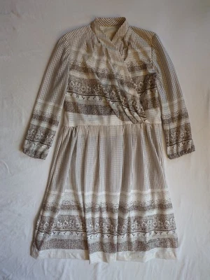 Vestido Midi Vintage Anos 70 XL Bege, Marrom - Imagem 1 de 4