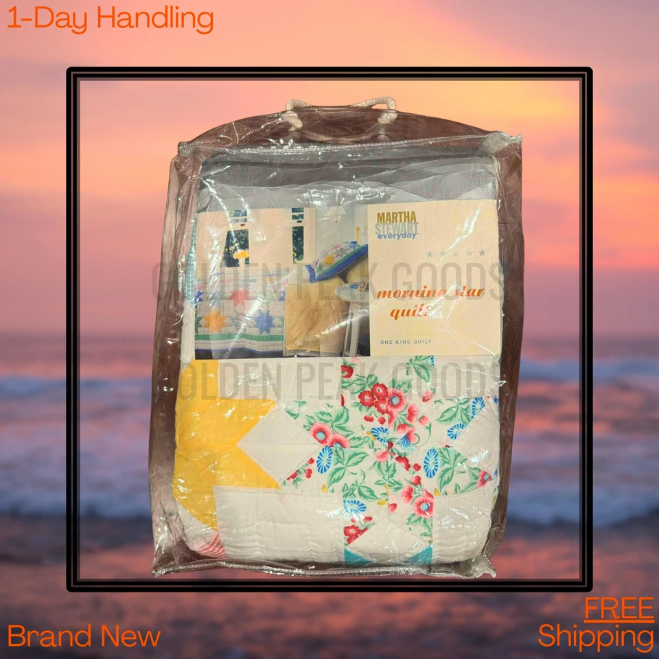 Edredón Martha Stewart Everyday Vintage Morning Star King raro nuevo envío gratuito Foto 1 de 1