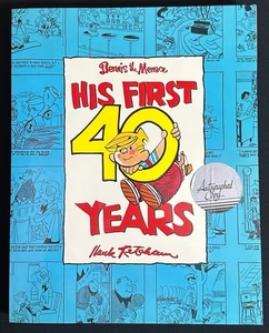 Dennis the Menace: His First 40 Years-First Edition-Signed with original sketch - Picture 1 of 3