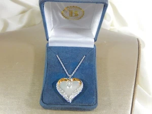 925 STERLING SILBER, WEG ABER NICHT VERGESSEN HERZ KETTE, TRAUER, BGE IN BOX - Bild 1 von 7