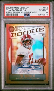 2020 Panini Legacy Bronze  Tua Tagovailoa RC Auto SSP 19/25 PSA 10 Pop 1 - Picture 1 of 2