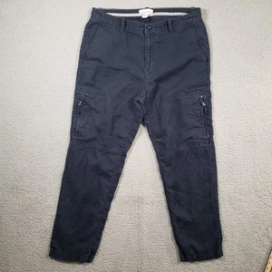 Calvin Klein Pants Men 34X30 Blue Linen Cargo Straight Leg Chino Beach Vacation - Picture 1 of 14