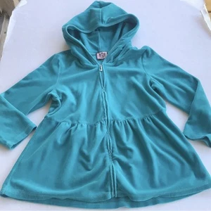 Vintage Y2k Juicy Couture Velour Hoodie Tracksuit OG Rare Jacket Teal Medium Hot - Picture 1 of 14