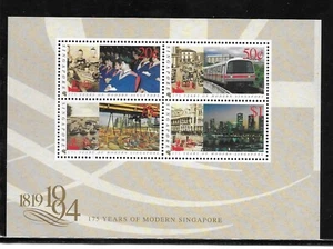 M4309 SINGAPORE 175TH ANNIV OF MODERN SINGAPORE 1984 SOUVENIR SHEET - Picture 1 of 1