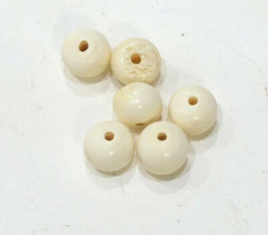 Beads Indonesian White Round Bone Beads - Picture 1 of 1