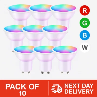 1~10X GU10 LED Lights Bulbs Spotlight Lamp RGBW/WW 16 Colour Changing Remote UK - Image 1 of 4