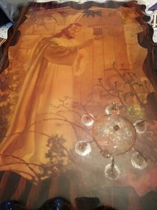 14" X 22" 1970 WARNER STALLMAN CHRIST AT DOOR KRIEBEL & BATES LITHO USA WOOD ART - Picture 1 of 9
