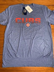 NWT Majestic MLB Chicago Cubs T Shirt Mens Size Large Blue Red Logo $25 - Picture 1 of 4