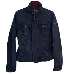 ABERCROMBIE Kids unisex military utility jacket size MEDIUM navy blue - Picture 1 of 11