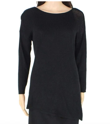 Suéter túnica asimétrica mezcla cachemir INC para mujer 100055078 negro profundo mediano Nuevo con etiquetas Foto 1 de 4