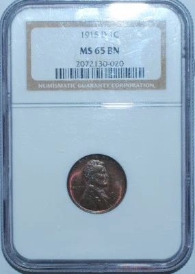 1915 D NGC MS65BN Brown Lincoln Wheat Cent - Image 1 of 2