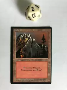 MTG MISPRINT MISCUT ERROR GERMAN BLACK BORDERED MOUNTAIN ART #B OFF CENTER - Picture 1 of 6