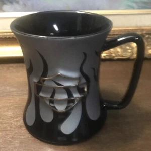Harley Davidson Black & Silver Flame Coffee Mug Hour Glass Motorcycle Cup - Picture 1 of 13