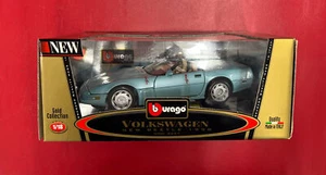 BBurago Volkswagen New Beetle 1998 Gold Collection 1:18 Aqua Blue New In Box - Picture 1 of 6