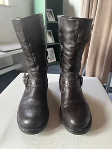 Stiefel Stiefeletten Boots von Bata Leder Gr 37 Warm Gefüttert Braun - Bild 1 von 7
