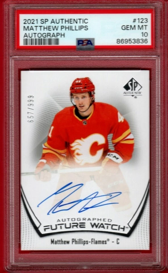 2021-22 SP AUTHENTIC MATTHEW PHILLIPS FUTURE WATCH AUTO #123 ROOKIE PSA 10 RC - Image 1 of 1