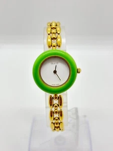 [Exc+5] GUCCI 11/12.2 Change Bezel Watch Green Dial Quartz Used Working Japan - Imagen 1 de 13