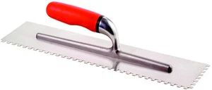 DTA Long Bright Silver Notched Trowel - 400mm x 100mm x 10mm (BST40010) - tilers - Picture 1 of 1
