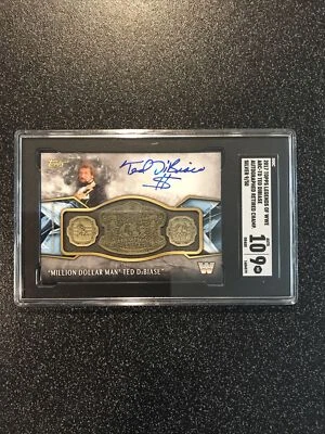 2017 Topps Legends Of WWE Ted Dibiase Retired Champion Silver Auto #09/50 SGC 9 - Image 1 of 4