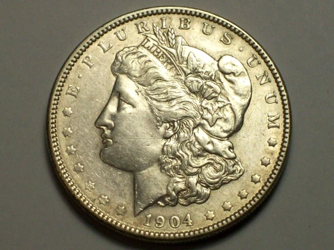 1904 Morgan Silver Dollar     AU      SN4321 Cover