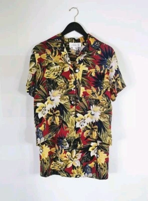 Jones New York Vintage 100% Silk Floral Print Skirt Shirt Women's Set Size 4 - Image 1 of 4