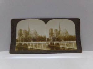 Cathedral of Notre Dame Flying Buttresses Paris France E.W. Kelly Stereoview Vtg - Picture 1 of 2