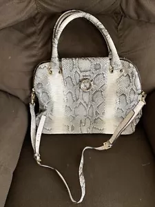 Fiorelli Large Cream And Grey Snake Skin Crossbody Tote Handbag Purse. - Picture 1 of 18