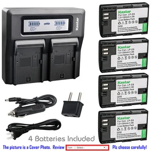 Kastar Battery LCD Dual Fast Charger for Canon LP-E6 IKAN On-Camera HDMI Monitor - Picture 1 of 10
