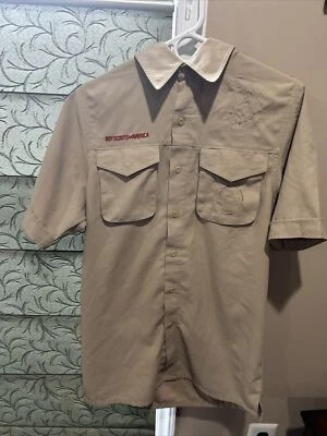 Vented Microfiber Poly Boy Scout BSA UNIFORM SHIRT Mens Small Short Sleeve B47 - Image 1 of 4