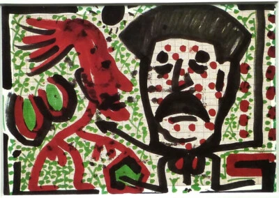 A.R. PENK-Farbige Druckgrafik  " Friedensgespräche 1991 ", im Passepartout - Bild 1 von 2