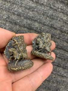 2Pcs Tibetan Bronze Hand Made *Hayagriva* Little Statues - Picture 1 of 7