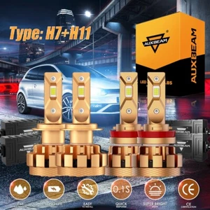 Kit de bombillas de faros LED Canbus AUXBEAM H7+H11 6000K 18000LM 70W - Imagen 1 de 12