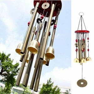 Large Wind Chimes 4 Tube 5 Bells Copper Church Bell Outdoor Garden Decor - Picture 1 of 7