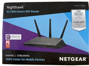NETGEAR Nighthawk AC1900 Smart Wi-Fi Router (R7000) Wireless Speed 1GHz DualCore - Picture 1 of 12