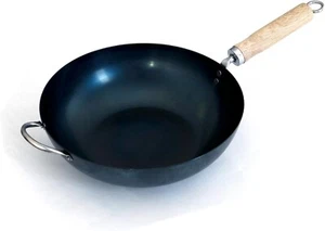 KYOTO KATSUGU Iron Chinese Wok Cookware 30cm Deep Type Made in Japan NEW - Picture 1 of 10