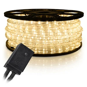 1/2" Warm White LED Rope 150ft Flexible Christmas Outdoor Lighting Regular/Mode - Picture 1 of 9