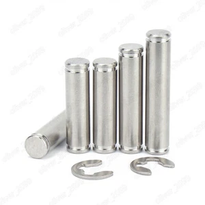 304 Stainless Steel Double Head Grooved Pin With Retaining Rings M3 M4 M5 M6-M12 - Picture 1 of 6