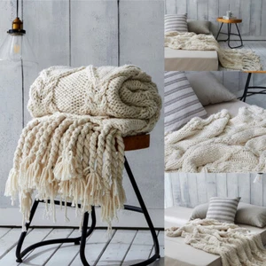 Coperta salotto a maglia morbida scialle soggiorno copertura divano coperta camera da letto - Foto 1 di 19