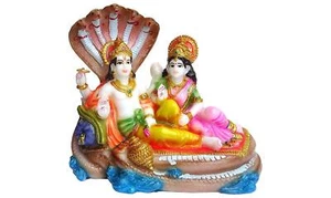 Polyresin Lakshmi Narayan Idol Murti Statue for Home Decor & Gift Purpose - Picture 1 of 2