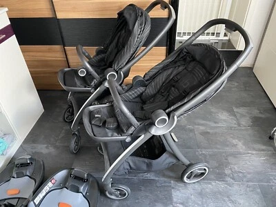 Kinderwagen 2mal Baggi GB Maris Platinum All in one & Baby Schale+2x isofix - Bild 1 von 4