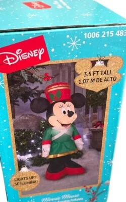 Decoración de patio inflable Disney Minnie Mouse Navidad 3,5’ pies de alto NUEVO Foto 1 de 4