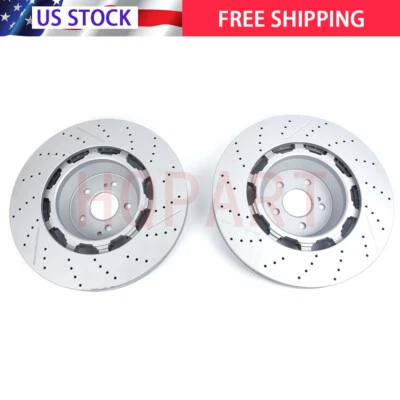 2Pcs For Mercedes Benz W222 S63 S65 AMG 2014-2020 Front Brake Rotors A2224212612 - Image 1 of 4