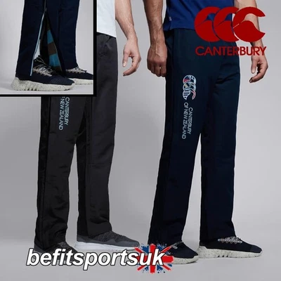 CANTERBURY UGLIES STADIUM OPEN HEM TRACKSUIT PANTS BOTTOMS NAVY BLACK - Image 1 of 4